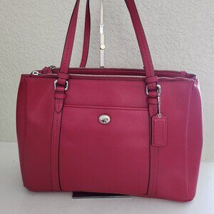 Coach Peyton Red Leather Tote Bag Purse